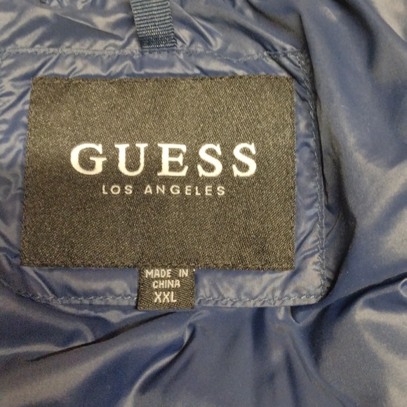 Unisex ,Guess , Navy,  light weight puffer jacket size XXL fits like XL - Picture 7 of 7